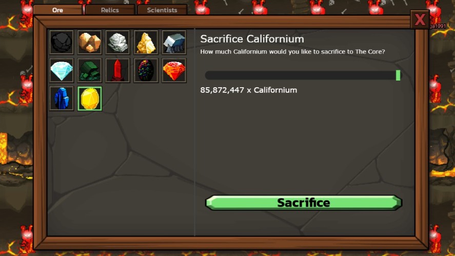 Sacrificing 85 millions Californium in Mr. Mine