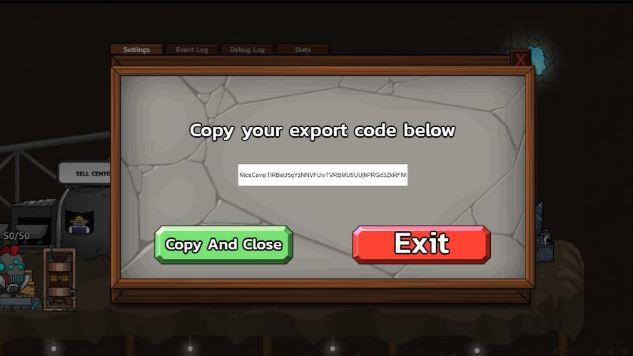 Mr. Mine copy the export code panel