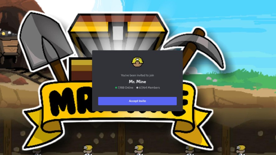 Mr. Mine Idle Discord Invitation Pop-up