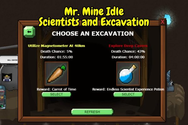 Mr. Mine Idle Scientists and Excavation Missions