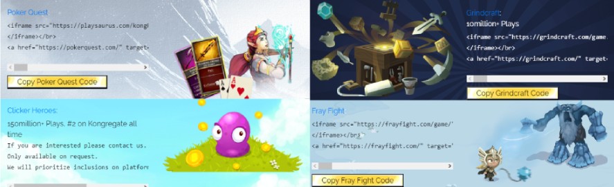 Embed Codes of Other Playsaurus Games
