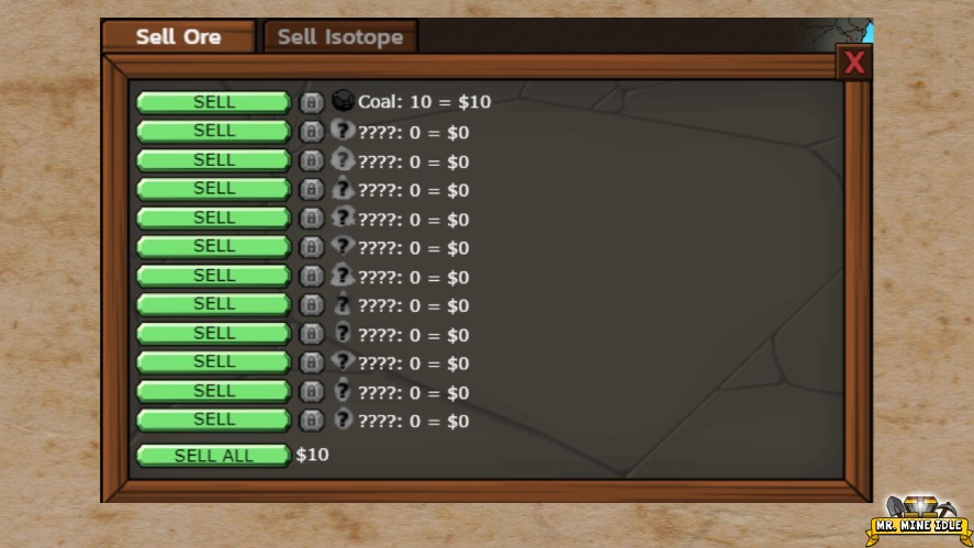 Mining and Selling coal in Mr. Mine