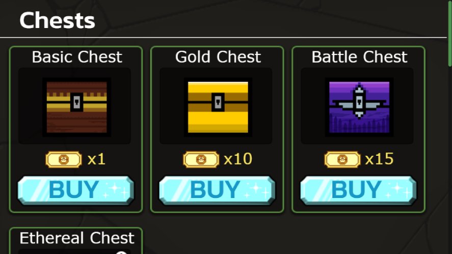 Four types of chests in Mr. Mine